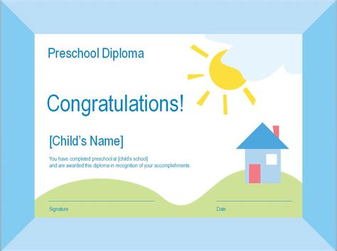 preschool diploma template preschool diplomas