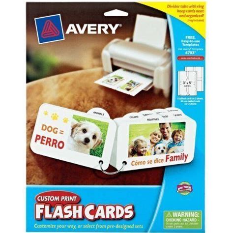 avery custom print flash cardthemesubject learning skill learning