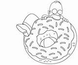 Homer Donut Bestcoloringpagesforkids Loudlyeccentric Marge Bart sketch template