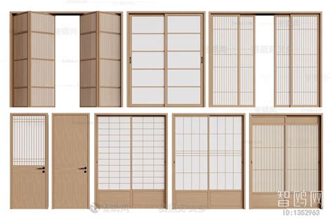 japanese style sliding door sketchup model  model id