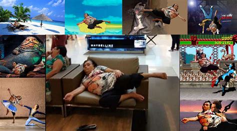 Woman Recieves Meme Treatment After Sleeping On A Mall Couch