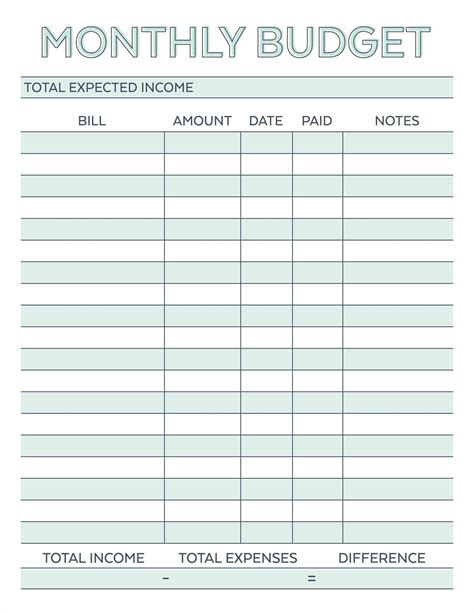 monthly bill planner template calendar template printable