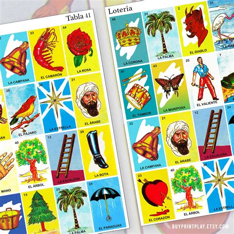 50 Mexican Loteria Cards Printable Game Loteria Mexicana Etsy