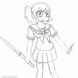 Yandere Chibi Stealth Tagged sketch template