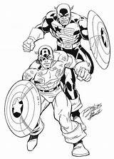 Coloring Captain America Pages Soldier Winter Print sketch template