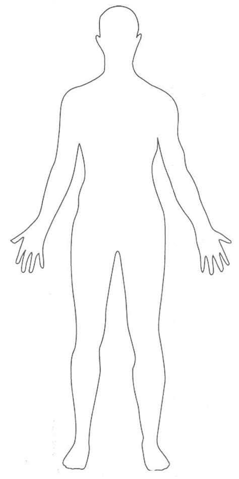 human body outline drawing printable