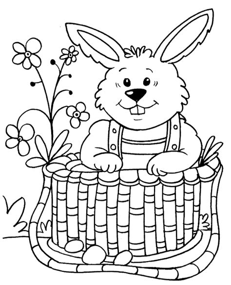 bunny  basket printable image topcoloringpagesnet