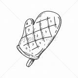 Oven Drawing Glove Getdrawings sketch template