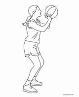 Basketball Coloring Pages Girl Printable Kids sketch template