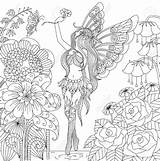 Colorare Nella Leggiadramente Fiore Disegnato Volo Volwassene Vliegen Kleuren Getrokken Het Fliegen Ausmalbilder Blumen Ausmalen sketch template