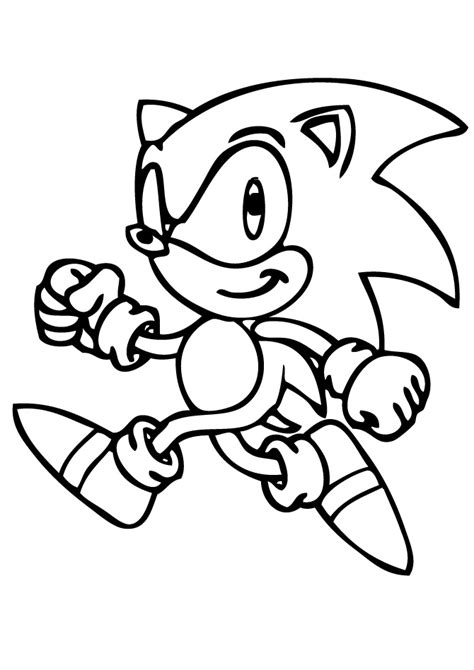 classic  simple sonic  hedgehog coloring pages print color craft