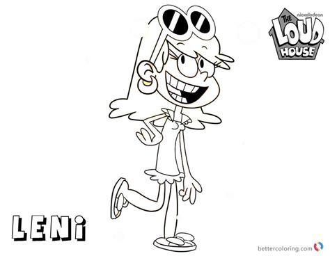 loud house coloring pages cute leni  printable coloring pages