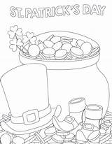 St Coloring Patrick Pages Adults Coins Patricks Gold Printable Kids sketch template
