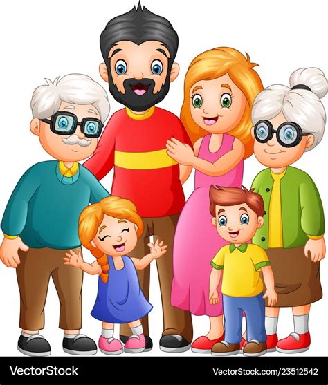 happy family cartoon royalty  vector image