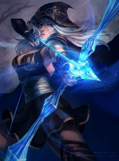 ashe from league of legends by mar 93 fan art ashe ice frost archer female gaming