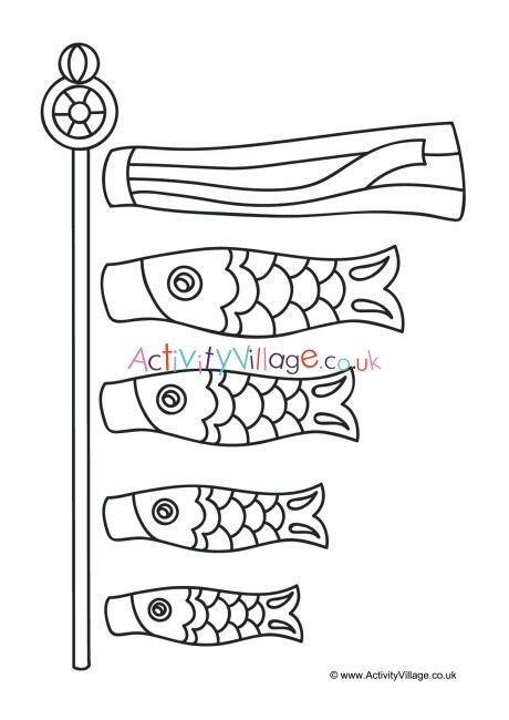 koinobori colouring page