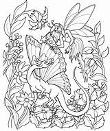 Coloring Pages Fairies Fairy Dragon Adult Unicorn Fantastical Printable Dragons Colouring Horse Books Book Color Detailed Choose Board Uploaded sketch template