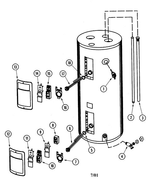 richmond gas water heater parts diagram