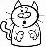 Cartoon Cat Surprised Coloring Stock Illustration Depositphotos Izakowski sketch template