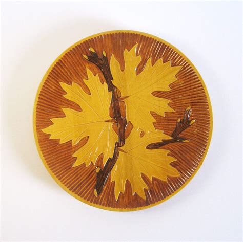 vintage carved wood plate maple leaf art wood wall hanging etsy