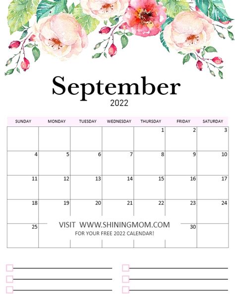 printable calendar    gorgeous florals