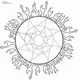 Printable Coloring Pages Sun Native American Adult Pagan Wiccan Color Wolf Mandalas Symbols Size Printables Drawing Colouring Mandala Books Moon sketch template
