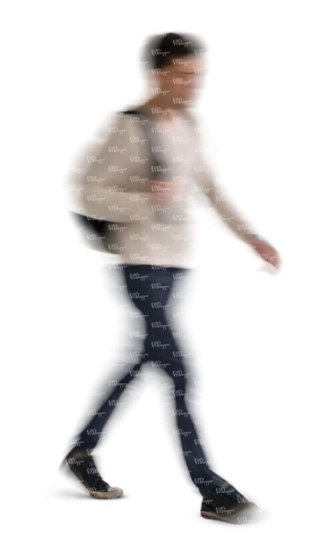 motion blurred man walking vishopper