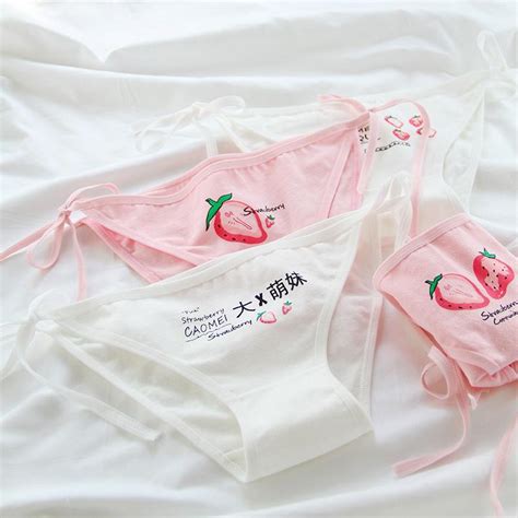 2020 sexy strawberry frenulum cute girl underwear lingerie