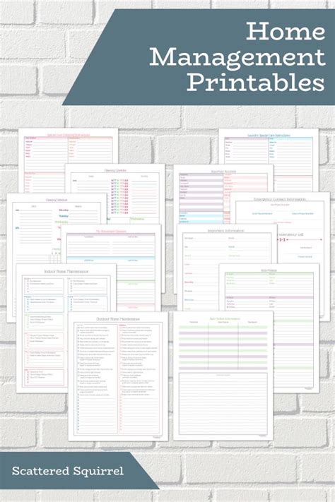 home management  printables   planner printables