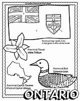 Coloring Pages Ontario Canada Crayola Provincial Canadian Flag Flags Province Provinces Symbols Color Studies Social Flowers Grade Geography Colouring Easy sketch template