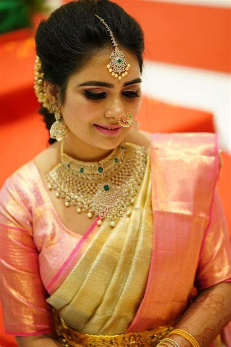 pin by sathya on kalpavruksh bridal silk saree bride