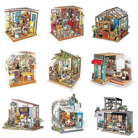 diy houten miniatuur poppenhuis handgemaakte poppenhuis model bouwpakketten speelgoed voor