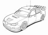 Subaru Impreza Sti Wrc Outline sketch template