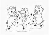Pigs Little Three Coloring Pages Colouring Kids Books sketch template