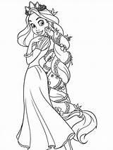 Coloring Tangled Pages Printable Kids Disney Rapunzel Colouring Color Sheets Print Birthday Princess sketch template