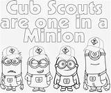 Scouts Beaver Minions Sheets Certificates Motto Beavers Bobcat Despicable Minion Cubs Webelos Getcolorings Coloriage sketch template