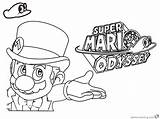 Mario Odyssey Coloring Super Pages Logo Printable Line Color Print Kids Bettercoloring sketch template