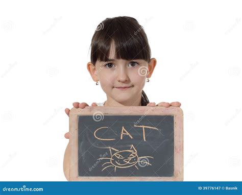 girl  chalkboard stock image image  blackboard
