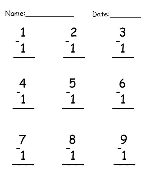 printable subtraction worksheets