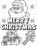 Christmas Merry Coloring Print Santa Color Claus sketch template