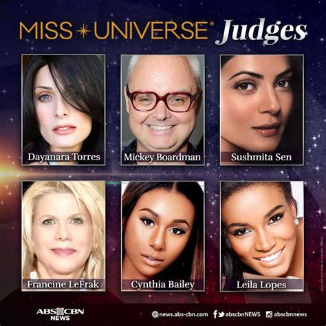 Miss Universe Judges Named Abs Cbn News