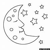 Moon Coloring Pages Stars Star Planet Template Colouring Thecolor Color Online Planets Print Popular Shooting Craft sketch template