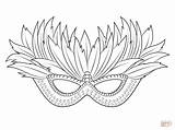 Mardi Gras Mask Coloring Venetian Masks Printable Italian Crafts Craft Sheets sketch template
