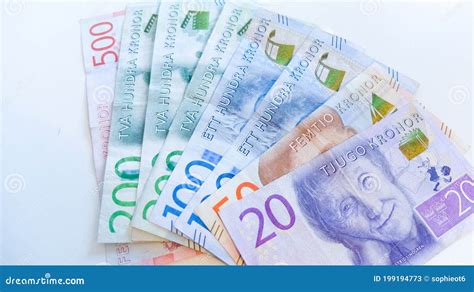 Swedish Krona Banknotes Sek Money Currency Of Sweden Editorial Stock