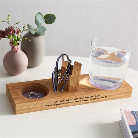 bedside glasses stand with coaster and storage dish mijmoj