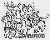 Eeveelutions Coloring Pages Printable Kids Sketchite Via sketch template
