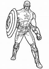 Captain America Coloring Pages Kids Color Print Printable Children American Super Adult Drawings Heroes sketch template