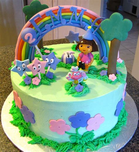 pin  joanna mcdouall  birthday ideas dora birthday cake themed