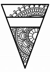 Mandala Pennant sketch template