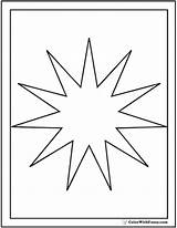 Coloring Starburst Star Pages Point Stars Burst Eleven Color Designlooter Simple Template 33kb sketch template